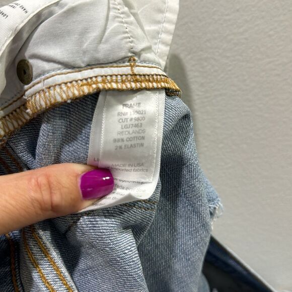 Frame Denim Le Garcon Distressed Ankle Jeans, Redlands 26 - Picture 6 of 13